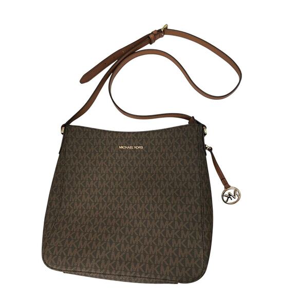 Michael Kors Brown Logo Classic Crossbody Purse GS - Picture 1 of 6